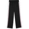 True Religion Girls 2 Piece Fleece Hooded Jogger Set – Zip-Front Hoodie & Sweatpants Outfit(Black Taping)