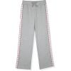 True Religion Girls 2 Piece Fleece Hooded Jogger Set – Zip-Front Hoodie & Sweatpants Outfit(Grey Taping)
