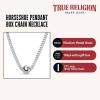 True Religion Horseshoe Pendant 22 Inch Long 3mm Thick Curb Chain Necklace for Men(White)