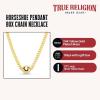 True Religion Horseshoe Pendant 22 Inch Long 3mm Thick Curb Chain Necklace for Men(Yellow)
