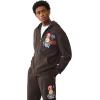 True Religion Men’s Patch Vintage Zip Up Hoodie – Full Zip Sweatshirt(Dark Brown)