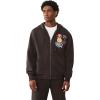 True Religion Men’s Patch Vintage Zip Up Hoodie – Full Zip Sweatshirt(Dark Brown)