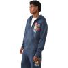 True Religion Men’s Patch Vintage Zip Up Hoodie – Full Zip Sweatshirt(Midnight Navy)