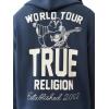 True Religion Men’s Patch Vintage Zip Up Hoodie – Full Zip Sweatshirt(Midnight Navy)