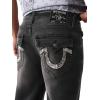 True Religion Men’s Ricky SN Stitch No Flap Bandana HS Jeans – Straight Leg Denim(Acoustic Session Blue Blk Wash)