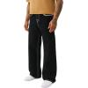 True Religion Men’s Super Flatlock Vinny Flap Jeans – Slim Straight Fit Stretch Denim with Bold Stitch & Flap Pockets(Black Rinse)