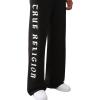True Religion Men’s TR Flag Baggy Sweatpants(Jet Black)