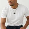 True Religion Skull Black Cross Circle Pendant 22 Inch Long Chain Necklace for Men Stainless Steel