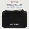 True Religion Tab Bifold Wallet, Compact Snap Closure with Card Slots and ID Window, Black