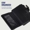 True Religion Tab Bifold Wallet, Compact Snap Closure with Card Slots and ID Window, Black