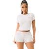 True Religion Women’s Crystal Buddha Baby Tee – Crew Neck Casual T-Shirt