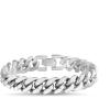 True Religion 8.5 Inch Cuban Chain Bracelet for Men Rhodium Plated Brass