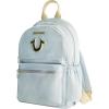 True Religion Backpack, Horseshoe Logo and Zip Pockets Travel Bag, Denim