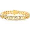 True Religion Crystal Set 10mm Wide 8 Inch Cuban Chain Bracelet for Men(Yellow)