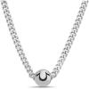 True Religion Horseshoe Pendant 22 Inch Long 3mm Thick Curb Chain Necklace for Men(White)