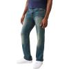 True Religion Men’s Ricky Super QT Logo Flap Jeans 34″ Inseam – Straight Leg Denim with Flap Pockets(Gotham Grind Dark Wash)