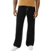 True Religion Men’s Super Flatlock Vinny Flap Jeans – Slim Straight Fit Stretch Denim with Bold Stitch & Flap Pockets(Black Rinse)