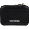 True Religion Tab Bifold Wallet, Compact Snap Closure with Card Slots and ID Window, Black