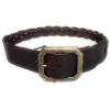True Religion Unisex Belt Dark Brown Braided All Leather 24