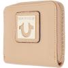 True Religion Zip-Around Wallet, Women’s Horseshoe Plaque Mini Credit Card Holder Wallet, Tan