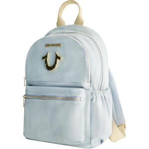True Religion Backpack, Horseshoe Logo and Zip Pockets Travel Bag, Denim
