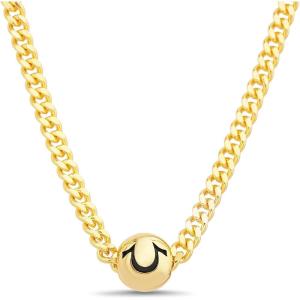 True Religion Horseshoe Pendant 22 Inch Long 3mm Thick Curb Chain Necklace for Men(Yellow)