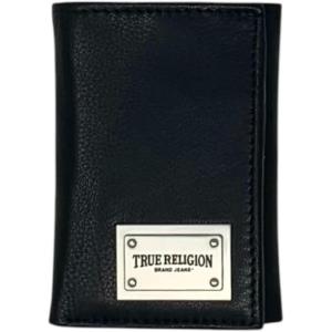 True Religion Men’s Kurz Leather Wallet TR204289 (Black/Red)(Black/Red)