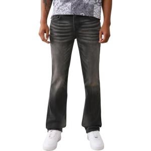 True Religion Men’s Ricky SN Stitch No Flap Bandana HS Jeans – Straight Leg Denim(Acoustic Session Blue Blk Wash)