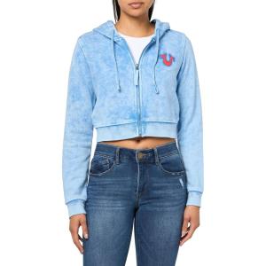 True Religion Women’s Wash Shrunken Zip-Up Hoodie Big T – Pacific Coast(Pacific Coast)