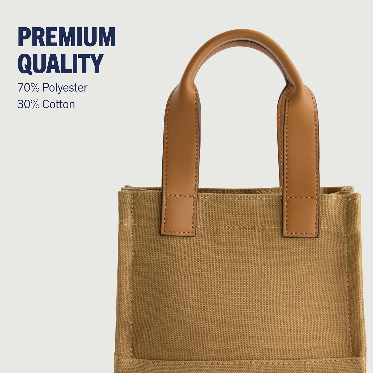 imageTrue Religion Tote Bag Womens Mini Travel Shoulder Bag with Adjustable StrapTan