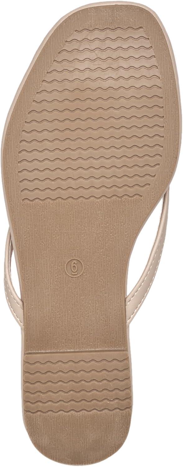 imageTrue Religion Womens Minimalist Flip Flop Sandals Sleek Style with Gold Logo CharmBeige