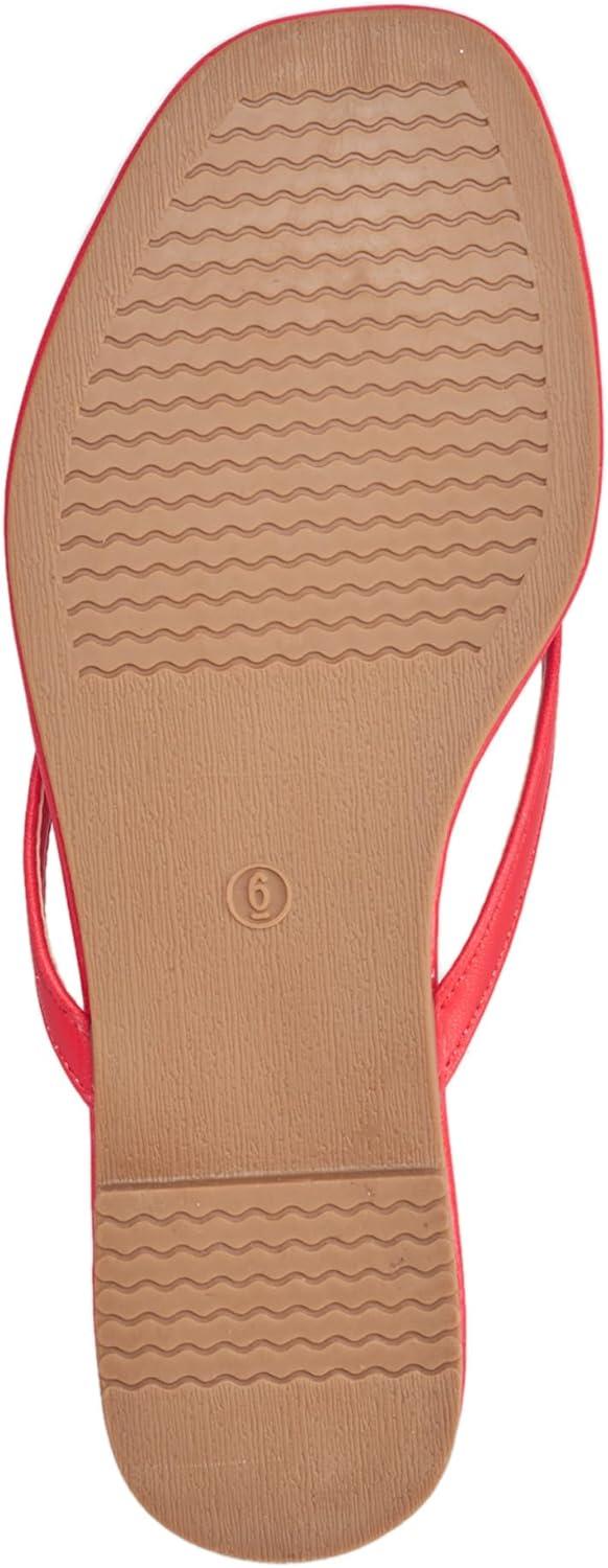 imageTrue Religion Womens Minimalist Flip Flop Sandals Sleek Style with Gold Logo CharmRed