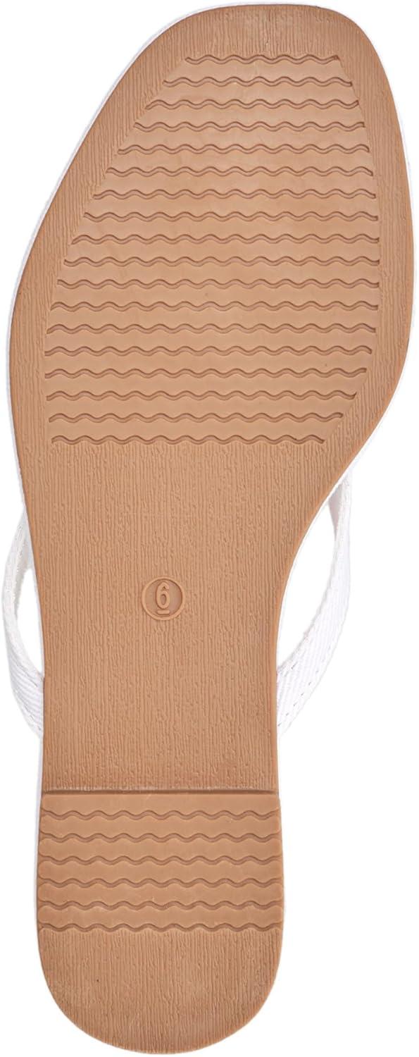 imageTrue Religion Womens Minimalist Flip Flop Sandals Sleek Style with Gold Logo CharmWhite