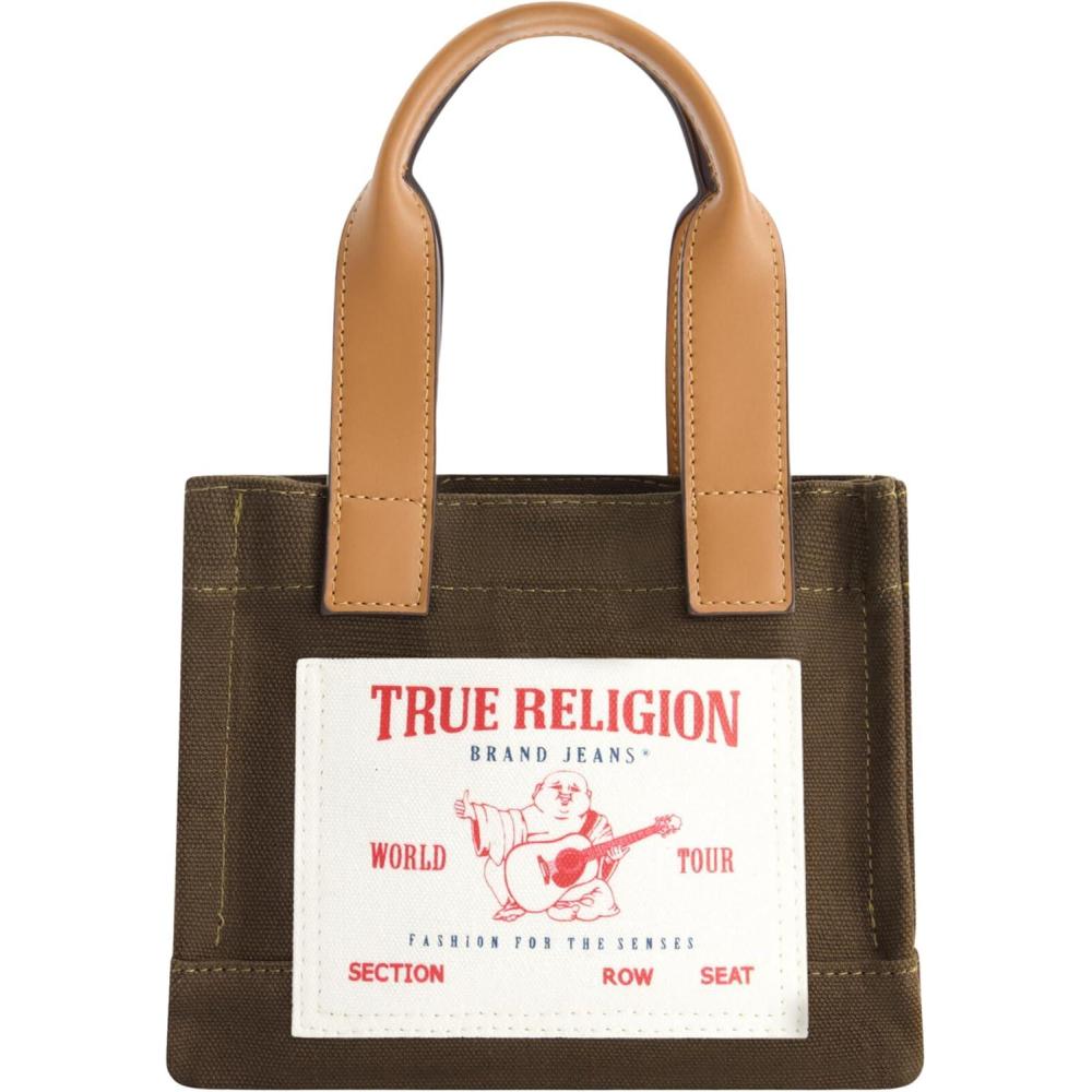 imageTrue Religion Tote Bag Womens Mini Travel Shoulder Bag with Adjustable StrapOlive