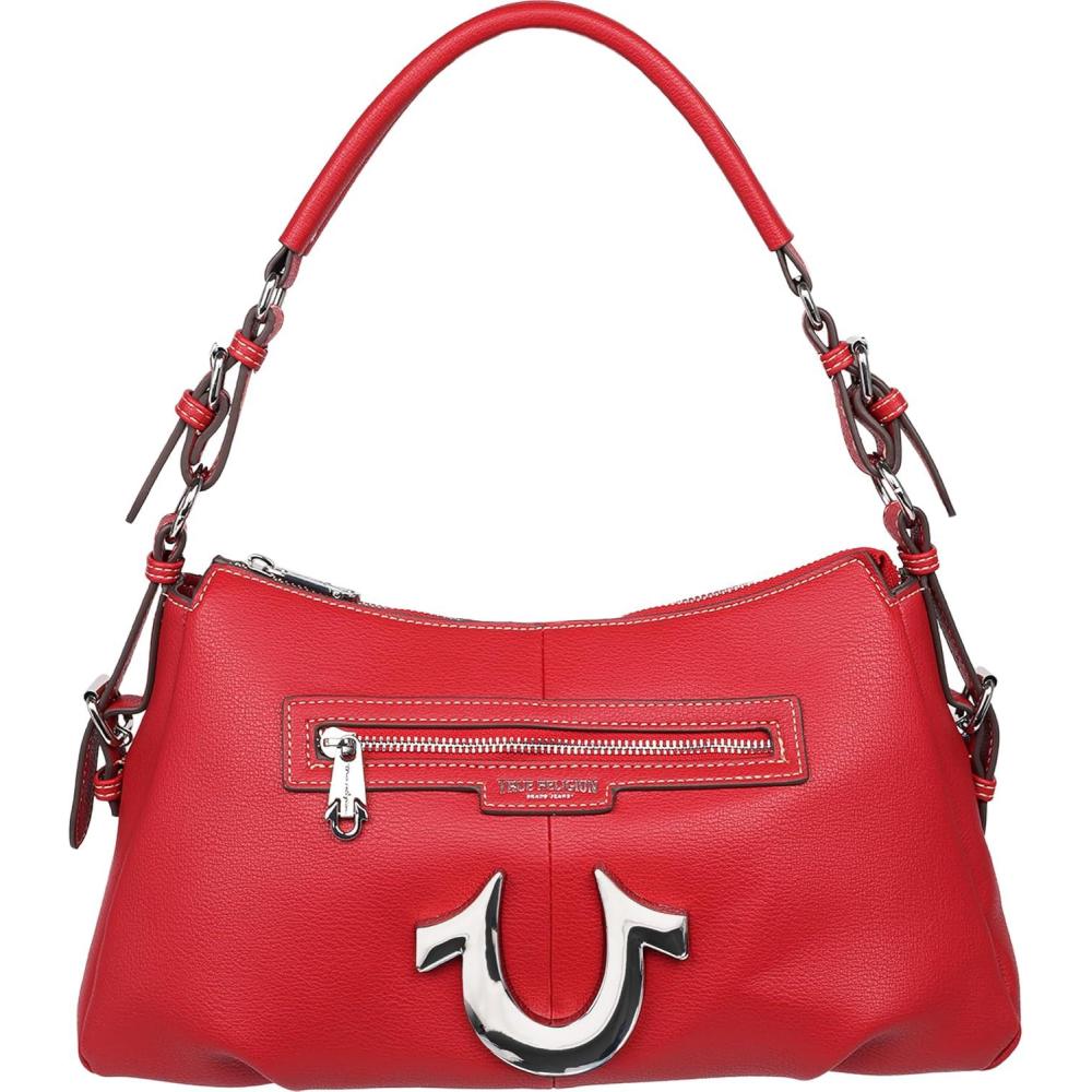 imageTrue Religion womens True Religion Satchel Bag Womens Crossbody Purse With Adjustable Strap Everyday Structured HandbagRed