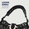 True Religion Denim Shoulder Bag, Everyday Purse with Adjustable Strap, Zip and Magnetic Snap Closure, Black