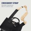 True Religion Mega Logo Modern Tote, Structured Everyday Shoulder Bag, Adjustable Crossbody Strap, Spacious Interior(Black)