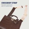 True Religion Mega Logo Modern Tote, Structured Everyday Shoulder Bag, Adjustable Crossbody Strap, Spacious Interior(Chocolate)