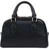 True Religion Mini Satchel, Structured Crossbody Bag with Big Logo, Adjustable Shoulder Strap, Black