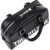 True Religion Mini Satchel, Structured Crossbody Bag with Big Logo, Adjustable Shoulder Strap, Black