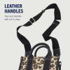 True Religion Mini Tote Bag, Small Canvas Carryall with Handles and Inner Pocket for Women, Leopard