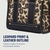 True Religion Mini Tote Bag, Small Canvas Carryall with Handles and Inner Pocket for Women, Leopard
