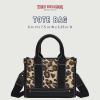 True Religion Mini Tote Bag, Small Canvas Carryall with Handles and Inner Pocket for Women, Leopard