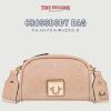 True Religion Quilted Crossbody Bag, Small Structured Purse for Women, Adjustable Strap, Quilted Horseshoe Pattern(Tan)