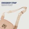 True Religion Quilted Crossbody Bag, Small Structured Purse for Women, Adjustable Strap, Quilted Horseshoe Pattern(Tan)