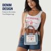 True Religion Tote Bag, Women’s Mini Travel Shoulder Bag with Adjustable Strap(Denim)