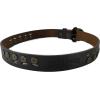 True Religion Womens Jeans Leather Belt Brown Studded Embossed Hardware Logo Horseshoe Buckle (22)