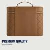 True Religion Women’s Makeup Bag, Large Travel Cosmetic Case Organizer with Mirror, Brown