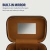 True Religion Women’s Makeup Bag, Large Travel Cosmetic Case Organizer with Mirror, Brown
