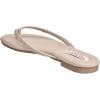 True Religion Women’s Minimalist Flip Flop Sandals – Sleek Style with Gold Logo Charm(Beige)